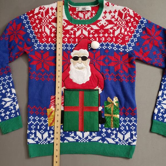 Jolly Sweaters Cool Santa Claus Crewneck Sweatshirt Medium Unisex Ugly Christmas - Picture 11 of 13